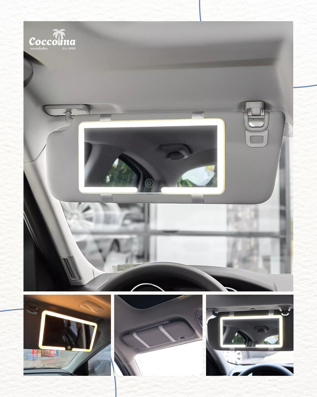 Espejo Led Para Auto 3 Niveles